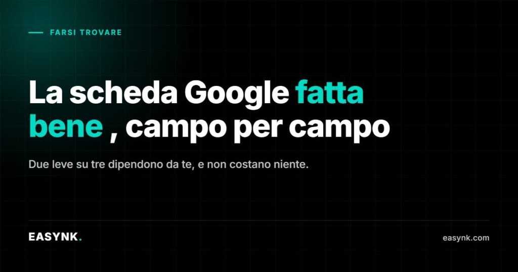Copertina: la scheda Google fatta bene, campo per campo